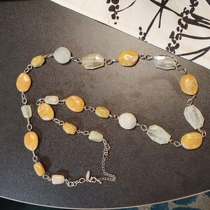 Yellow & white beaded necklace